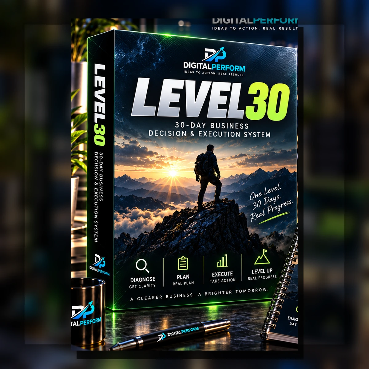 LEVEL30 30-day business decision and execution system premium mockup